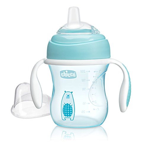 Book Cover Chicco Soft Silicone Spout Transition Sippy Cup 7oz 4m+ Blue