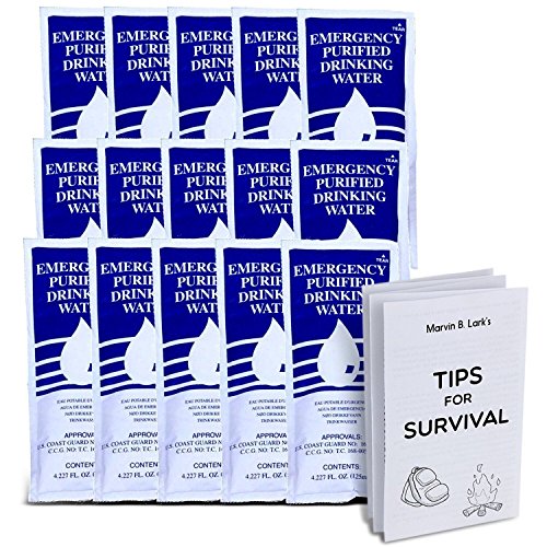 Book Cover S.O.S. Emergency Water 5 year shelf life - 62 Individual 4.22 Oz Packets (With Tips)