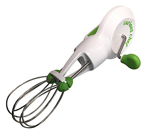 Book Cover Curious Chef Kids Cookware - Hand Mixer I Real Utensils, Dishwasher Safe Beaters I Ergonomic Easy-Turn Design I Easy-Clean Detachable Beaters