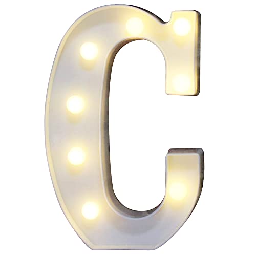 Book Cover Pooqla LED Marquee Letter Lights Sign, Light Up Alphabet Letter for Home Party Wedding Decoration C