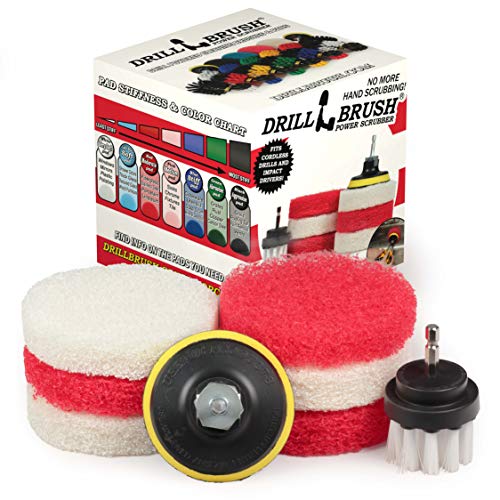Book Cover Drillbrush Power Scrubber Scumbusting Scrub Pad Bathroom Cleaning Kit with 2In Short White Brush