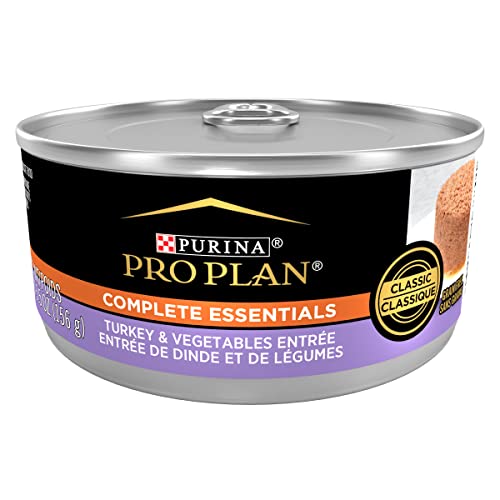 Book Cover Purina Pro Plan Grain Free Pate Wet Cat Food, Complete Essentials Turkey and Vegetables Entree - 5.5 oz. Can