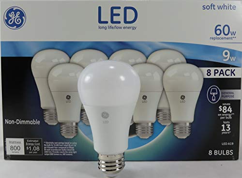 Book Cover GE 60W Replacement Soft White LED 8 pack