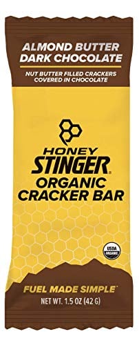 Book Cover Honey Stinger Organic Cracker N' Nut Butter Snack Bars, Dark Chocolate Almond Butter, 1.5 Ounce (12 Count)