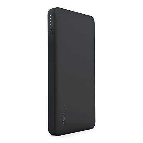 Book Cover Belkin Pocket Power 10000 mAh Ultra Portable Power Bank, High Speed Charging External Battery Pack for iPhone XS Max/XS/XR/X/8 Plus/8, Samsung Galaxy S9/S8/Note 9/8 and More - Black