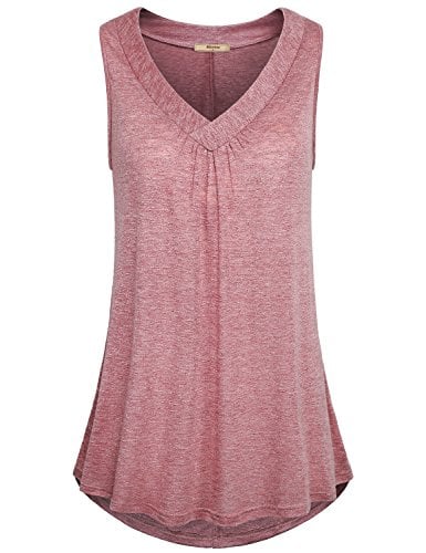 Book Cover Cestyle Womens Sleeveless V Neck Shirts Pleated Front Flowy Tank Tops