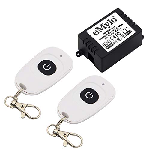 Book Cover Smart RF Relay Switch eMylo Wireless Remote Control Switch DC 12V One Channel Momentary Module 433Mhz Relay Receiver with Two Transmitters