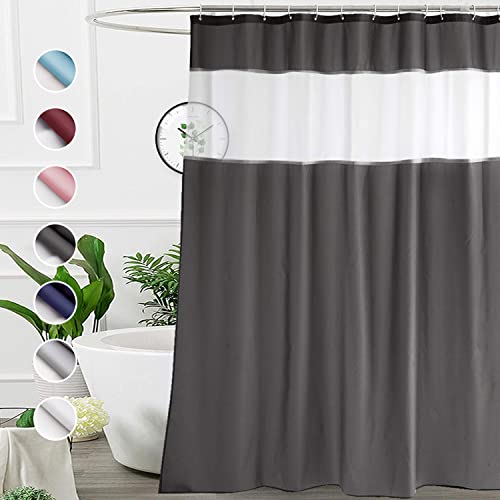 Book Cover UFRIDAY 72 by 72 Inches Shower Curtain Dark Grey and White Color, Fashion Shower Curtain Liner