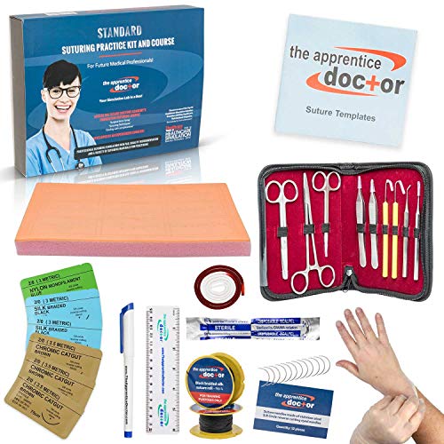 Book Cover Suture Practice Kit with Suturing How-to Guide Designed by Medical Professionals for Medical Students to Practice and Perfect Suturing Techniques and Knot Tying Skills - The Apprentice Doctor