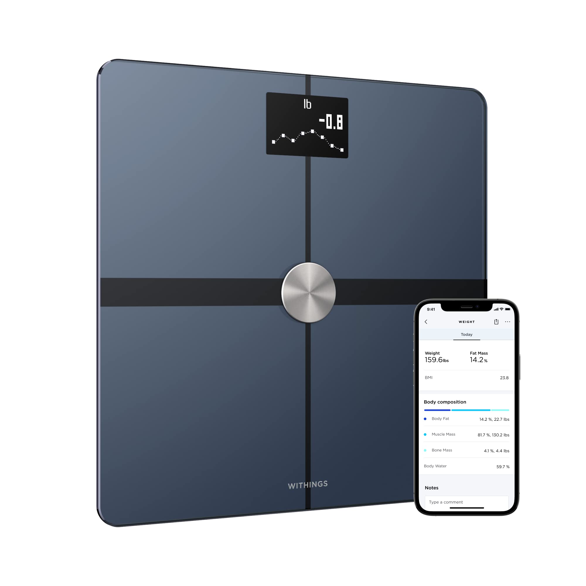 Book Cover Withings | Body+ - Smart Body Composition Wi-Fi Digital Scale with smartphone app, Black