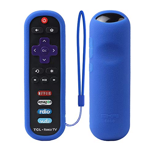 Book Cover TCL Roku RC280 Remote Case SIKAI Silicone Shockproof Protective Cover for Roku 3600R / TCL Roku RC280 TV Remote [RoHS Tested Material] Skin-Friendly Anti-Lost with Remote Loop (Blue)