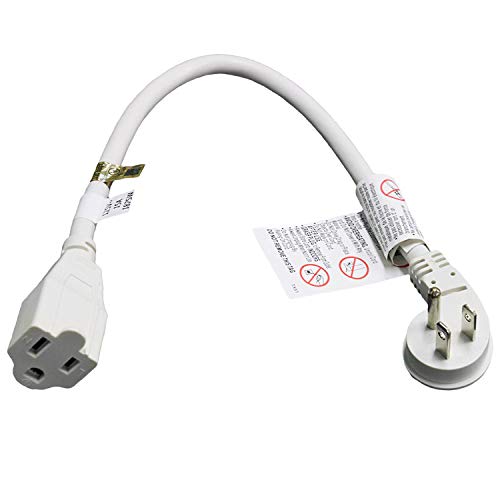 Book Cover FIRMERST 1875W Flat Plug Extension Cord White 2ft UL Listed (15A 14AWG)