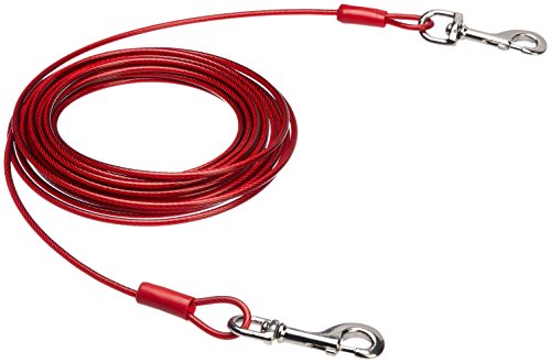 Book Cover AmazonBasics Tie-Out Cable for Dogs up to 125lbs, 30 Feet