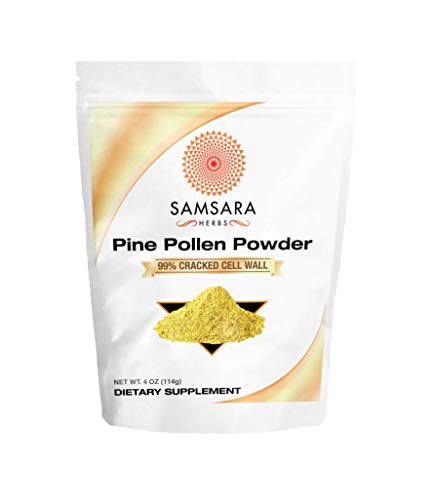 Book Cover Samsara Herbs Pine Pollen Powder Wild Harvested - 99% Cracked Cell Wall (4oz/114g)