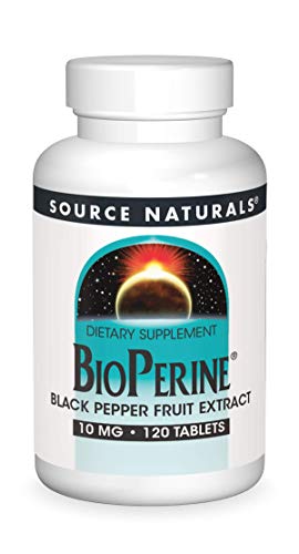Book Cover Source Naturals BioPerine - Black Pepper Fruit Extract, Promotes Nutrient Absorption - 120 Tablets