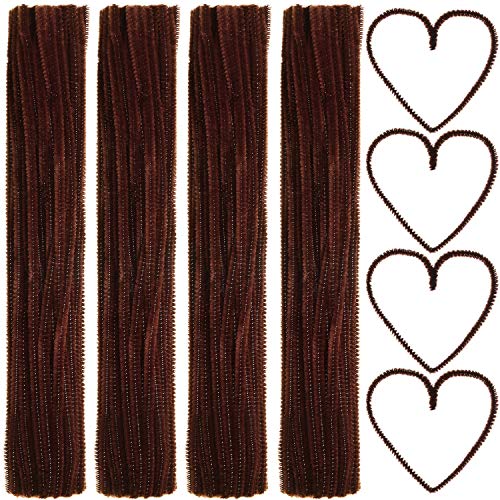 Book Cover eBoot 100 Pieces Pipe Cleaners Chenille Stem for Arts and Crafts, 6 x 300 mm (Brown)