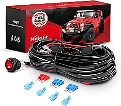 Book Cover Nilight LED Light Bar Wiring Harness Kit 12V On Off Switch Power Relay Blade Fuse for Off Road Lights LED Work Light,2 years Warranty