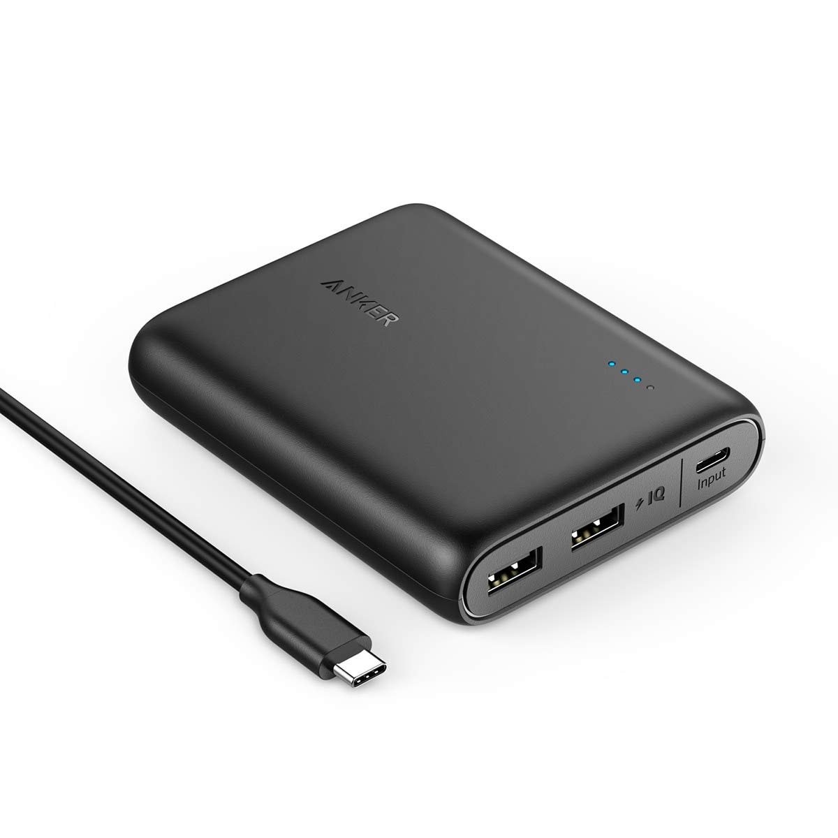 Book Cover Anker PowerCore 13000 C (USB-C Input only), Compact 13000mAh 2-Port Ultra Portable Phone Charger, Power Bank with PowerIQ and VoltageBoost Technology, for iPhone, Samsung Galaxy and More