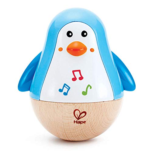 Book Cover Hape Penguin Musical Wobbler | Colorful Wobbling Melody Penguin, Roly Poly Toy for Kids 6 Months+, Multicolor, 5'' x 2'' (E0331)