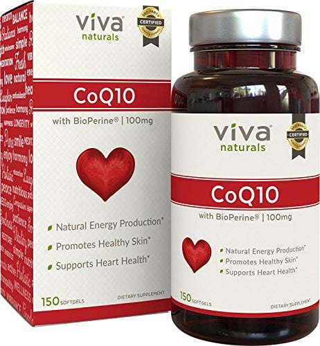 Book Cover Viva Naturals CoQ10 100mg, 150 Softgels - Enhanced with BioPerine® for Increased Absorption