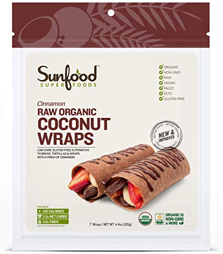 Book Cover Sunfood Superfoods Cinnamon Coconut Wraps Raw Organic 7 ct