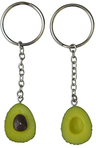 Book Cover Cute Avocado Keychain Set for Bestfriends and Couples - Matching Keyrings Fits Like A Puzzle. A Perfect Gift for All Occasions, Valentines, Birthdays and More!