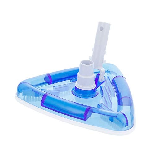Book Cover U.S. Pool Supply Weighted Transparent Triangular Pool Vacuum Head with Swivel Hose Connection and EZ Clip Handle - Connect 1-1/4