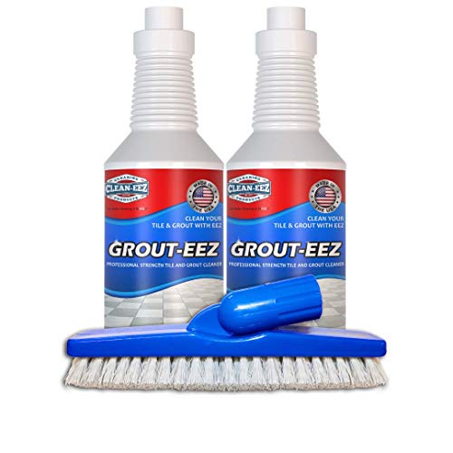 Book Cover IT JUST WORKS! Grout-Eez Super Heavy Duty Tile & Grout Cleaner and whitener. Quickly Destroys Dirt & Grime. Safe For All Grout. Easy To Use. 2 Pack With FREE Stand-Up Brush. Clean-eez