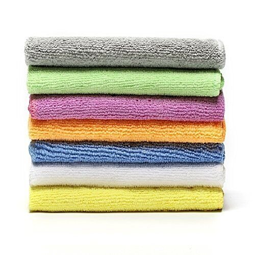 Book Cover DEARTOWN Microfiber Face Towels Washcloths (7-Pack 12x12) - Soft, Fast Drying Cleaning Cloth,Dish Cloth,,Fit for Multi-Purpose Exfoliating (Colorful, 12x12 Inches)
