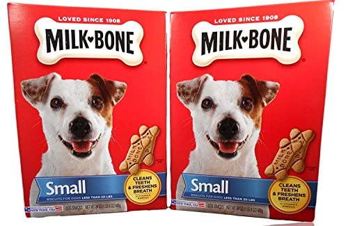 Book Cover Milk-Bone 084282984616 Traditional Bone Shaped Biscuits (Small) for Dogs, 24 oz (2 Pack), 48 Ounce