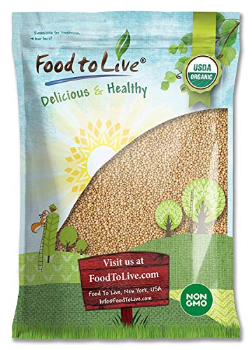 Book Cover Food to Live Organic Amaranth Grain, 10 Pounds - Non-GMO, 100% Whole Grain, Kosher, Vegan, Bulk Seeds