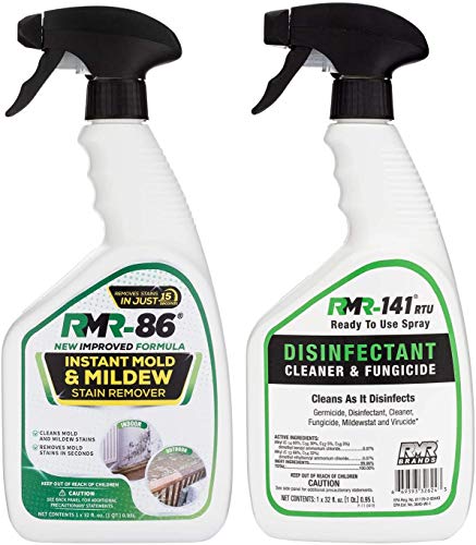 Book Cover RMR Brands Complete Mold Killer & Stain Remover Bundle - Mold and Mildew Prevention Kit, Disinfectant Spray, Bathroom Cleaner, Includes 2 - 32 Ounce Bottles