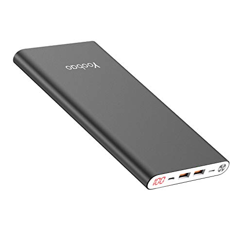 Book Cover Yoobao 20000mAh Power Bank High Capacity External Battery Pack Powerbank Cell Phone Battery Backup Charger with Dual Input & Output Compatible with iPhone Xs Xr X 8 7 Plus, iPad Tablet & More - Gray