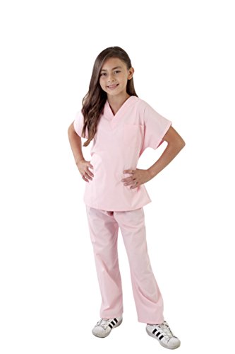 Book Cover Natural Uniforms Childrens Scrub Set-Soft Touch (5/6, Pink)