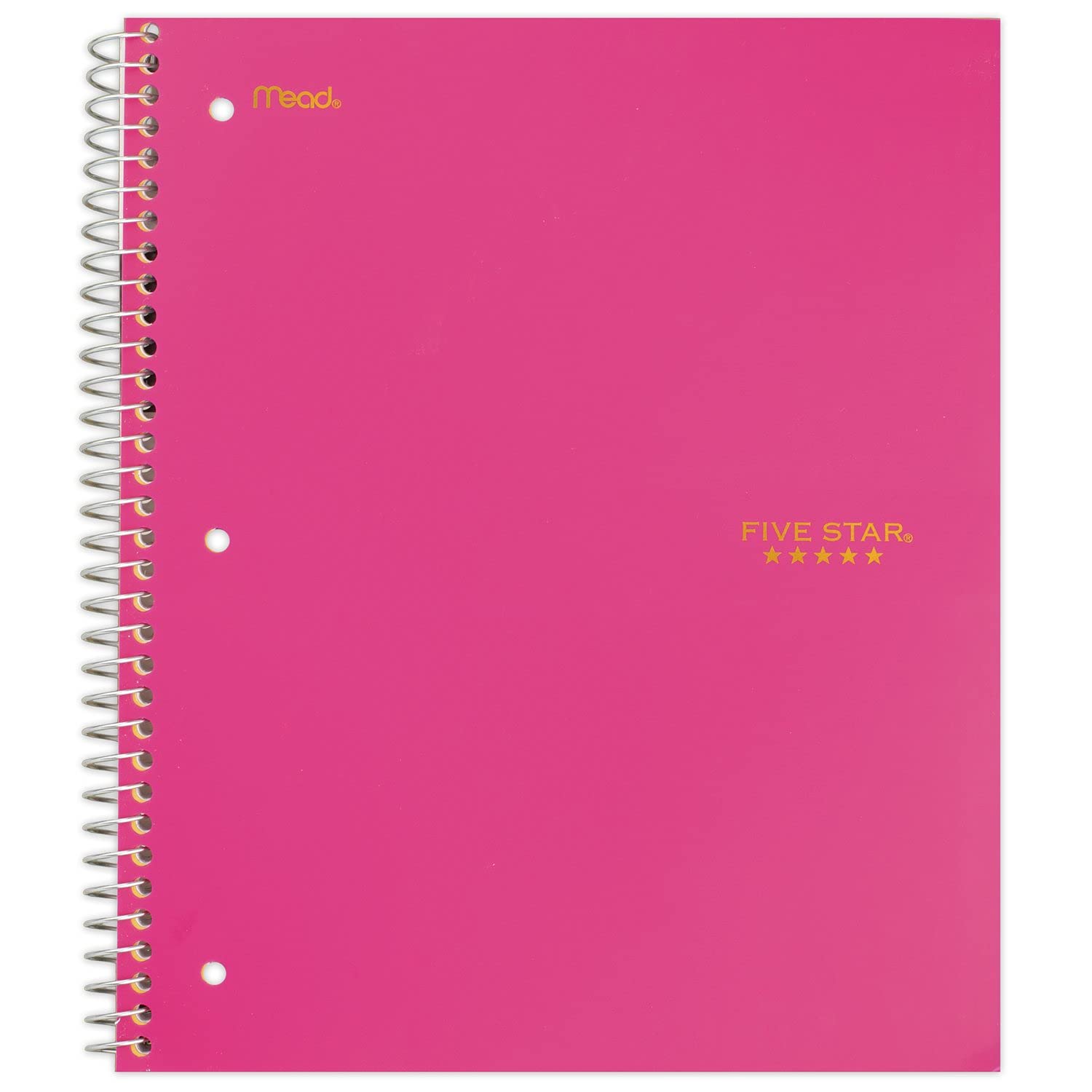 Book Cover Five Star Spiral Notebook, 1 Subject, College Ruled Paper, 100 Sheets, 11