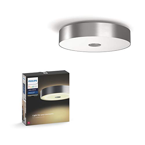 Book Cover Philips Hue White Ambiance Fair Dimmable LED Smart Flushmount (Works with Alexa Apple HomeKit, and Google Assistant)