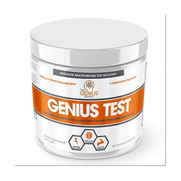 Book Cover GENIUS TEST - The Smart Testosterone Booster For Men | Natural Energy Supplement, Brain & Libido Support, Fat Loss | Muscle Builder with KSM-66 Ashwagandha, Shilajit and Tongkat Ali,120 Veggie Pills