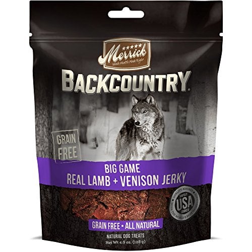 Book Cover Merrick Backcountry Big Game Real Lamb + Venison Jerky Dog Treat, 4.5oz