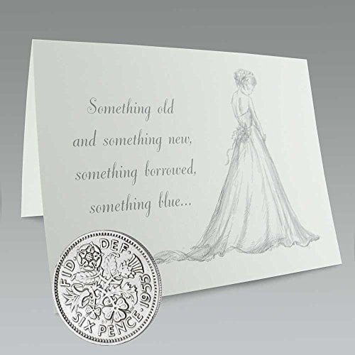 Book Cover Authentic Sixpence Coin and Card for The Bride's Shoe | Something Old, Something New, Something Borrowed, Something Blue, and a Sixpence for Her Shoe…