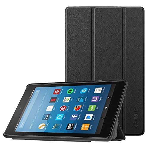 Book Cover Fintie Slim Case for All-New Amazon Fire HD 8 Tablet (7th and 8th Generation Tablets, 2017 and 2018 Releases), Ultra Lightweight Slim Shell Standing Cover with Auto Wake/Sleep, Black