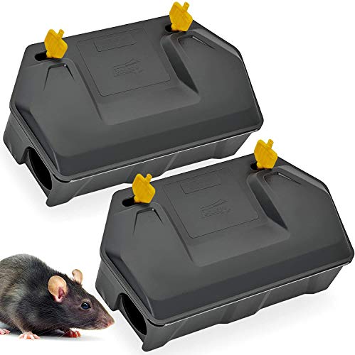 Book Cover Rat Bait Station Outdoor 2 Pack - Rat Trap Outdoor with Key Eliminates Rats Fast. Keeps Children and Pets Safe Indoor Outdoor (2 Pack) (Bait not Included)