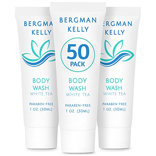 Book Cover BERGMAN KELLY Travel Size Body Wash (1 fl oz, 50 PK, White Tea), Delight Your Guests with a Revitalizing and Refreshing Hotel Body Wash, Quality Mini and Small Size Guest Hotel Toiletries in Bulk