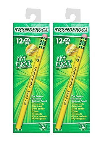 Book Cover My First Ticonderoga Primary Size #2 Beginner Pencils, 2 Boxes of 12, Yellow (33312)