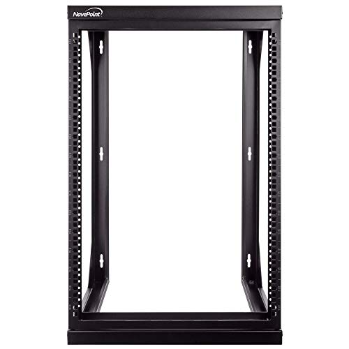 Book Cover NavePoint 15U Wall Mount IT Open Frame 19 Inch Rack with Swing Out Hinged Gate Black