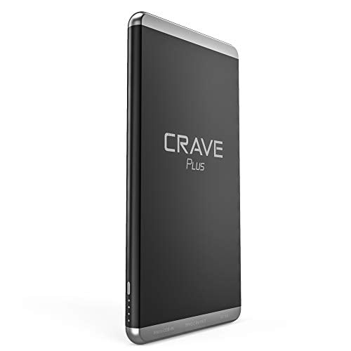 Book Cover Slim Power Bank, Crave Plus Aluminum Portable Charger with 10000 mAh [Quick Charge QC 3.0 USB + Type C] External Battery Pack for iPhone, iPad, Samsung and More.