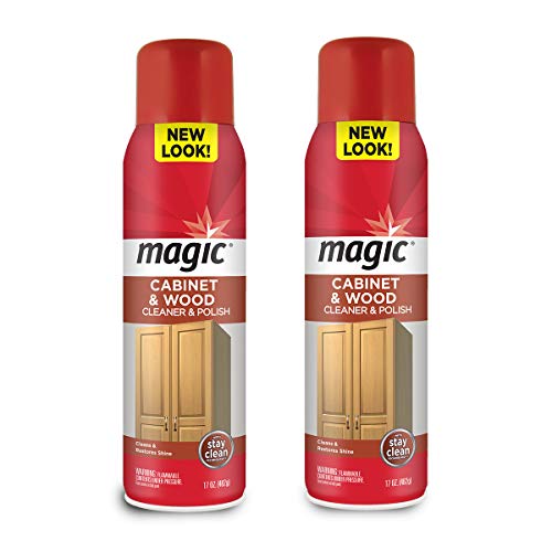 Book Cover Magic Wood Deep Cleaner and Polish - 17 Ounce (2 Pack) - Heavy Use Wood Furniture Cabinet Table Chair Natural Brazilian Carnauba Wax and Oil - Streak-less