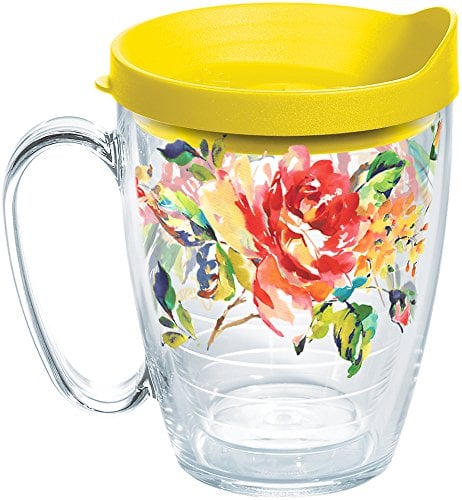 Book Cover Tervis Plastic Made in USA Double Walled Fiesta Insulated Tumbler Cup Keeps Drinks Cold & Hot, 16oz Mug, Floral Bouquet