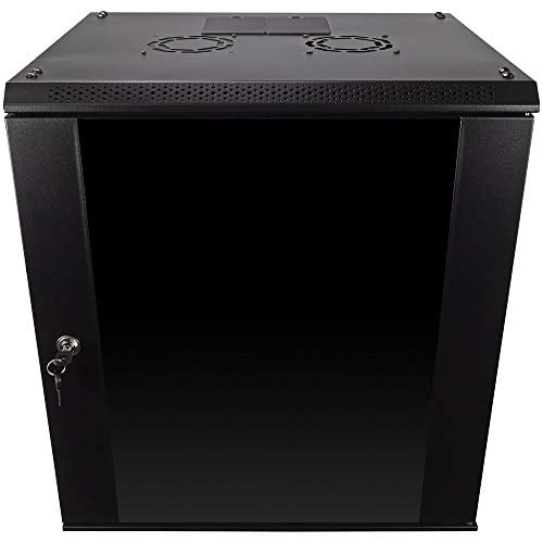 Book Cover NavePoint 12U Wall Mount Consumer Series Server Cabinet Network Enclosure Locks, Fan