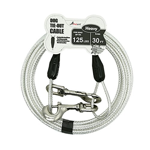 Book Cover Petest 30ft Reflective Tie-Out Cable for Heavy Dogs Up to 125 Pounds