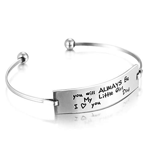 Book Cover Melix Home Daughter Gifts from Dad You'll Always Be My Little Girl Bangle Daughter Birthday Present